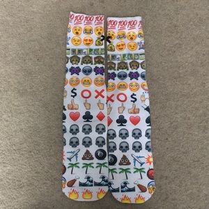 White Emoji Unisex Socks